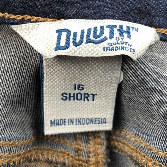 Duluth Trading Co Womens Jeans Size 16 Short Stretch Dark Wash Denim Blue Casual - Picture 8 of 13